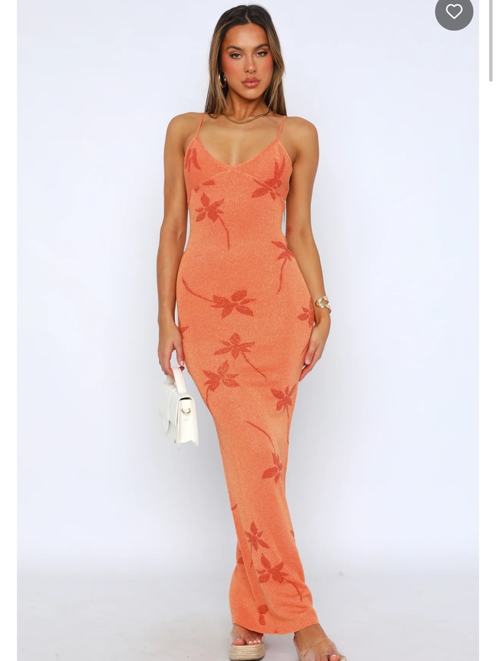 NWT White Fox “Trust Issue” Orange Maxi Dress